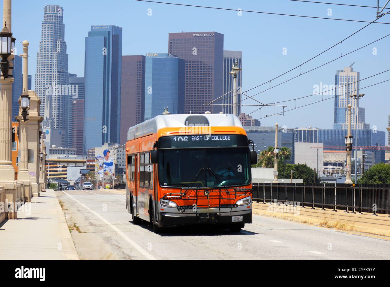 La Bus Los Angeles, California: LA METRO Bus in downtown Los Angeles. LA METRO ...