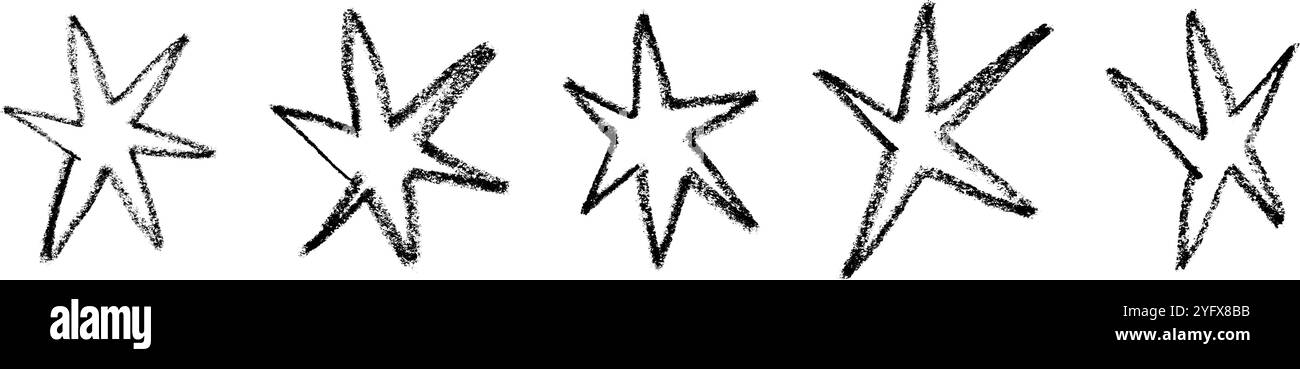 Spiky star scribble with irregular, pointy shape and abstract spark design. Sharp, random edges. Flat vector illustration isolated on white background Stock Vector