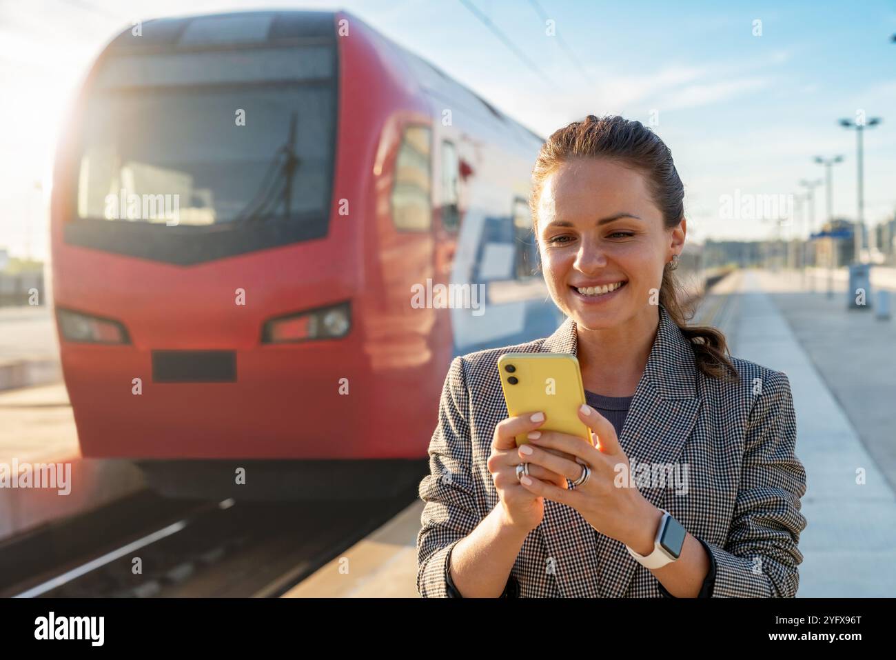 Woman train platform ticket hi-res stock photography and images - Alamy