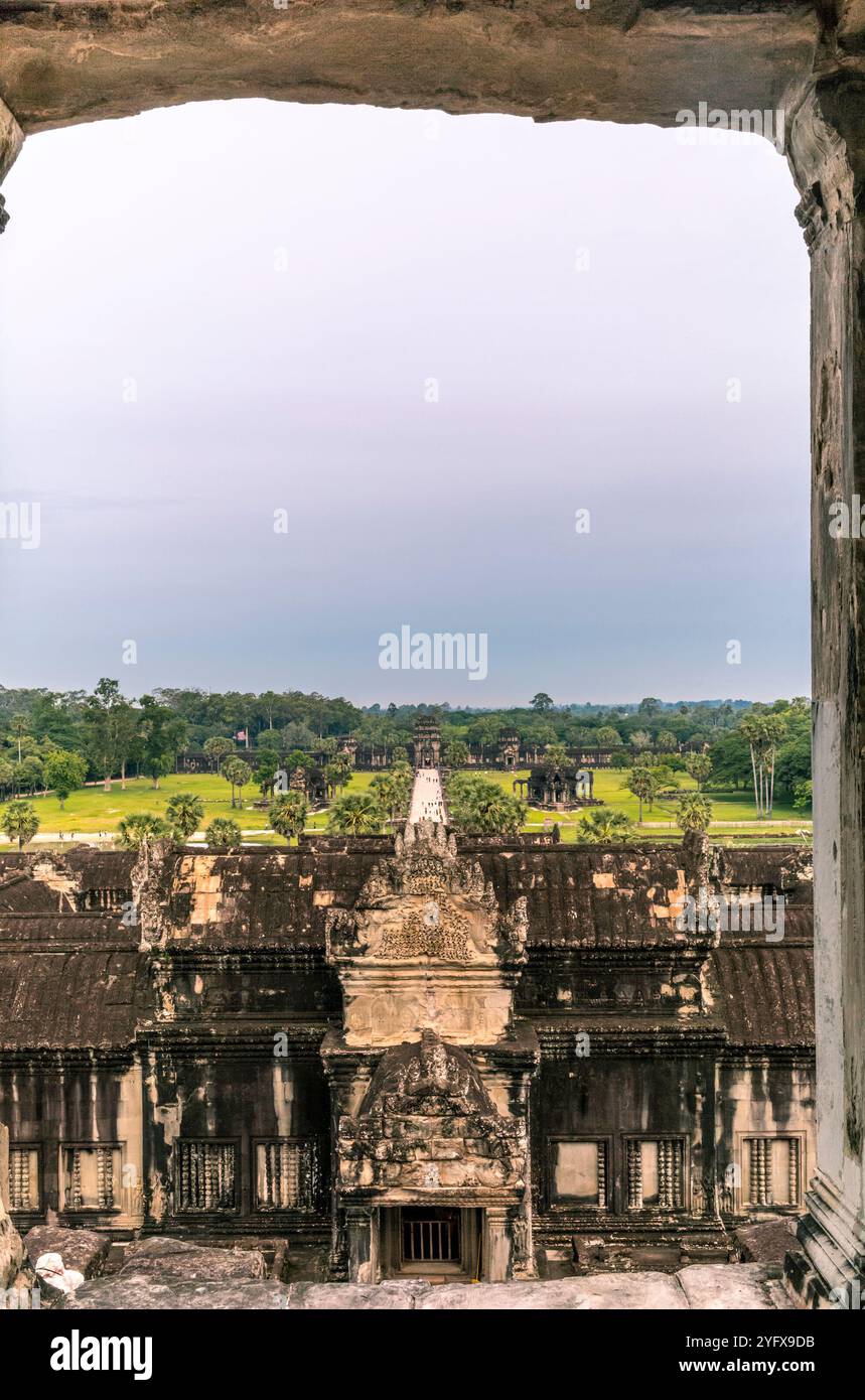 Details of the Angkor Wat temple complex in Cambodia at sunrise Stock ...