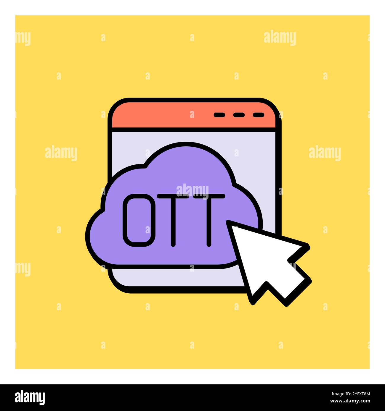 OTT media platform icon in neo brutalism style Stock Vector Image & Art ...