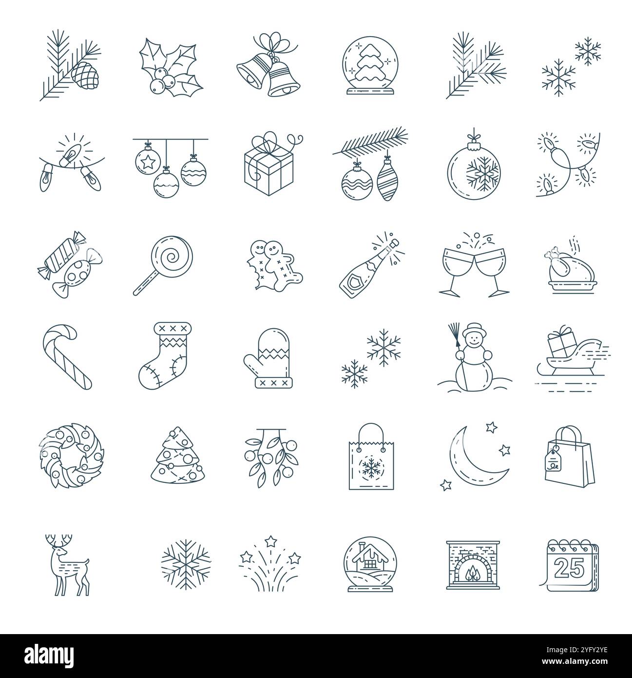 Christmas deer icon outline Stock Vector Images - Alamy