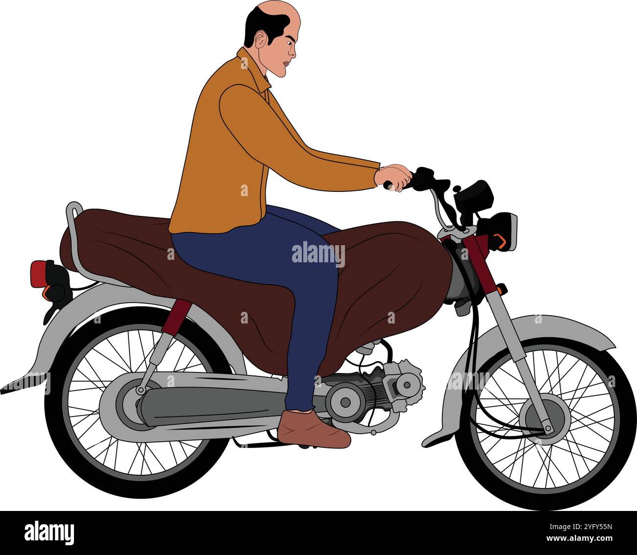 Indian Bike Rider Cartoon