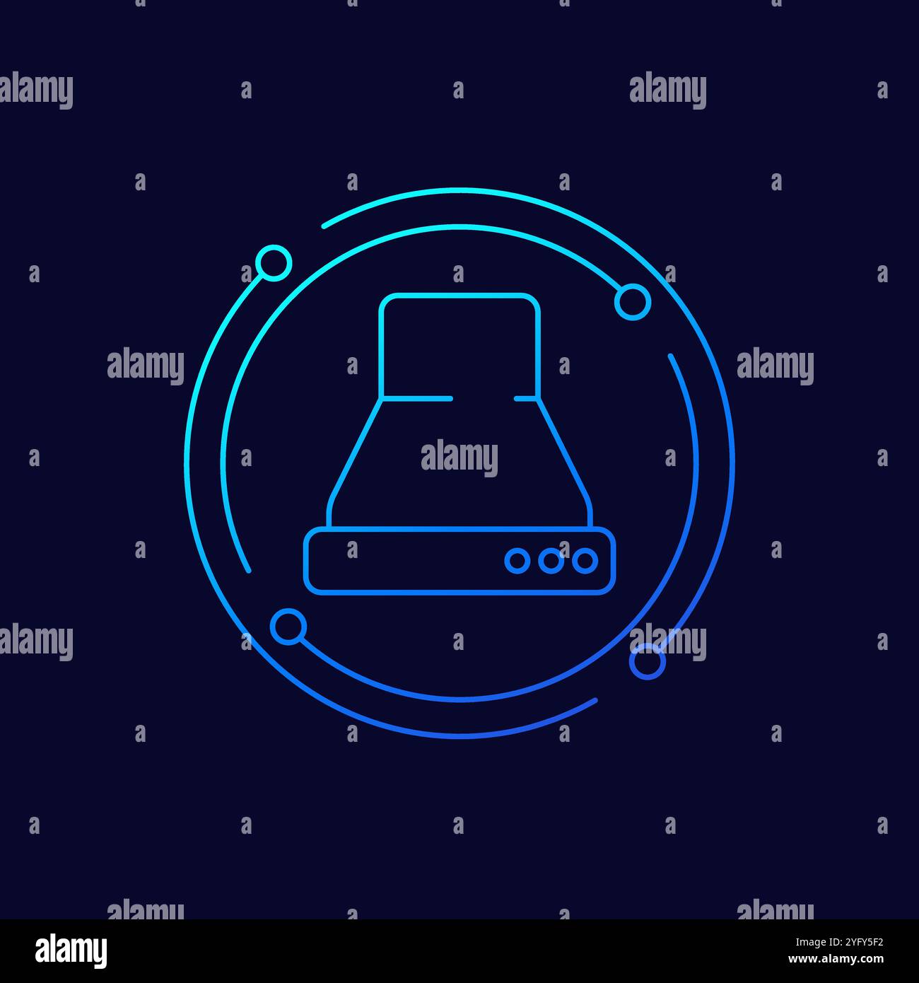 kitchen hood icon, linear design Stock Vector