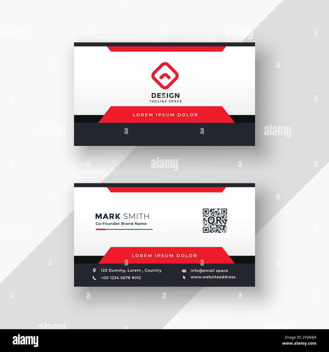 professional red business card design Stock Vector Image & Art - Alamy