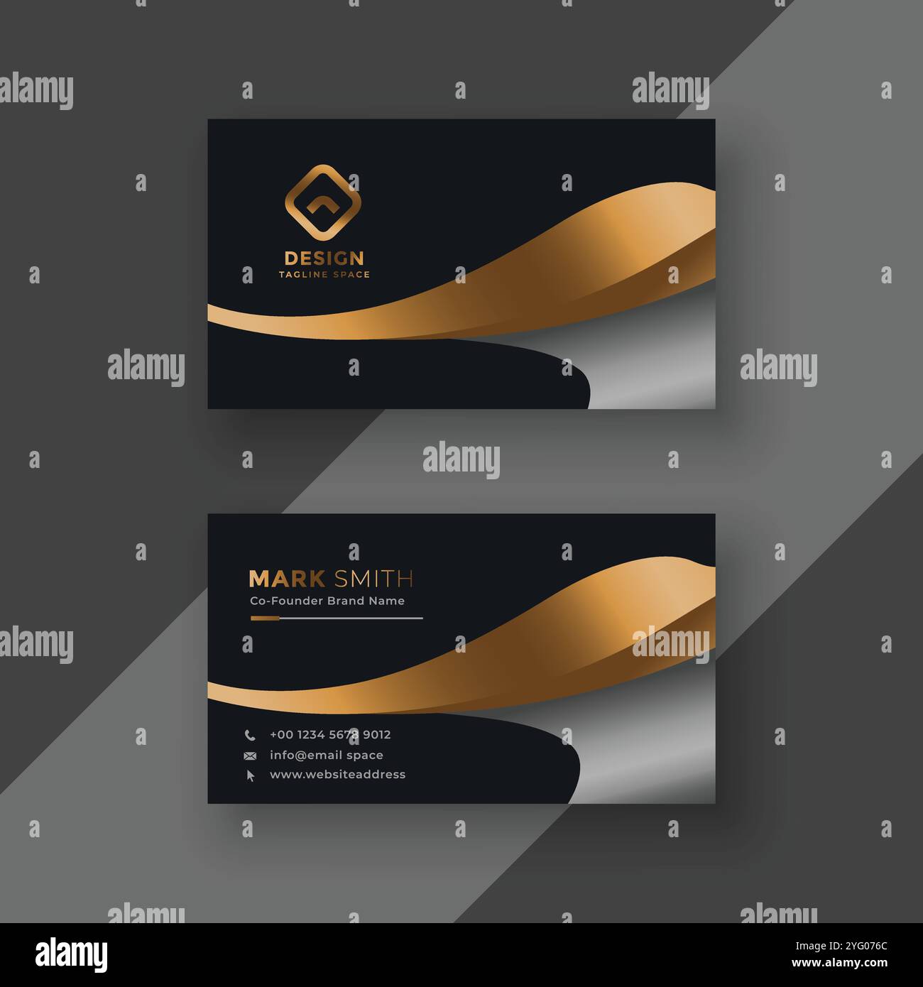luxury golden premium business card template Stock Vector Image & Art ...