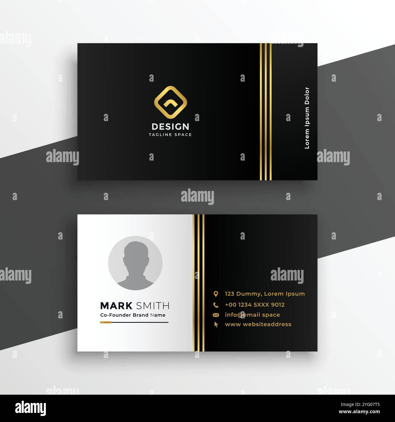 black golden premium business card design Stock Vector Image & Art - Alamy