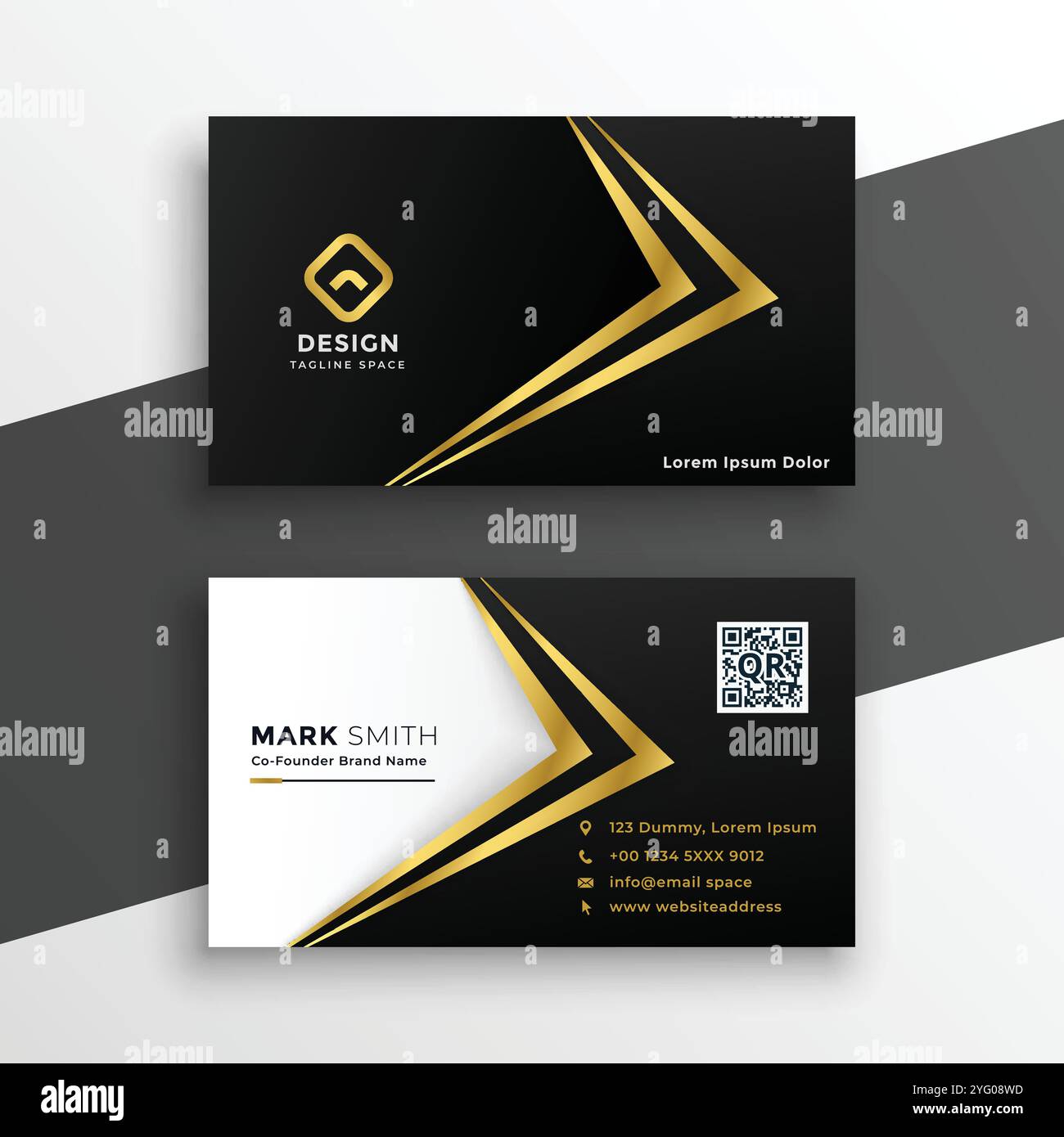black and gold premium luxury business card design Stock Vector Image ...