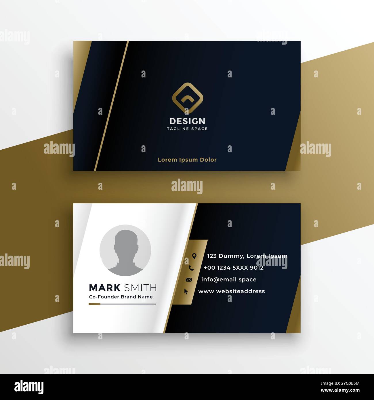 vip business card in dark theme template design Stock Vector Image ...