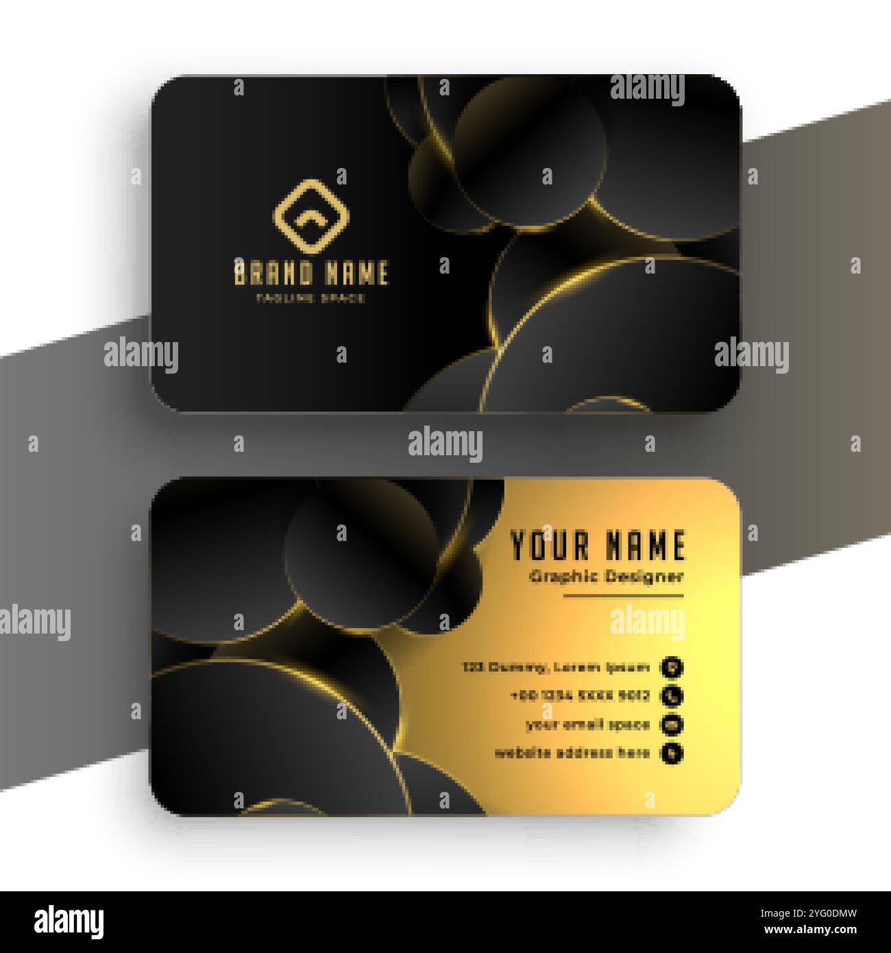 abstract black and golden business card design Stock Vector Image & Art ...