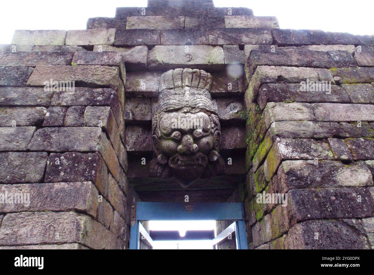 Bas-relief sculptures on wall at encased foot of Sukuh Temple, ancient ...
