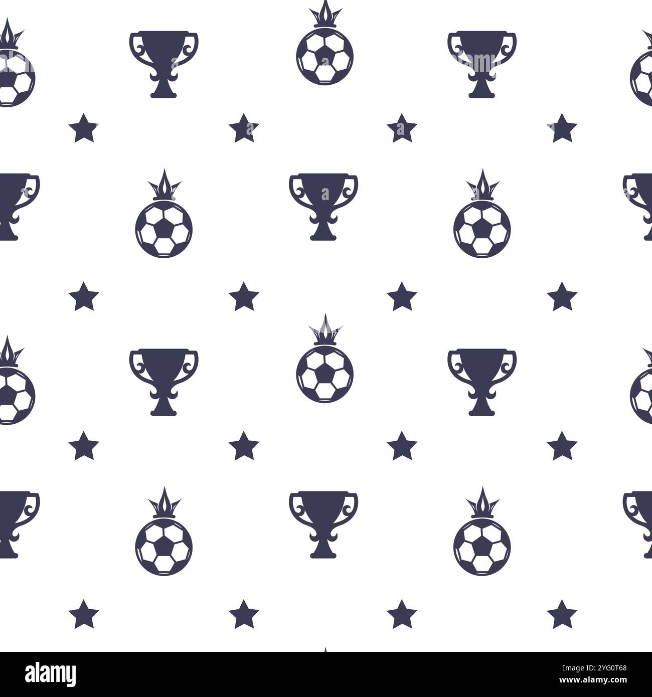 Trophy Soccer Ball Star Pattern Stock Vector