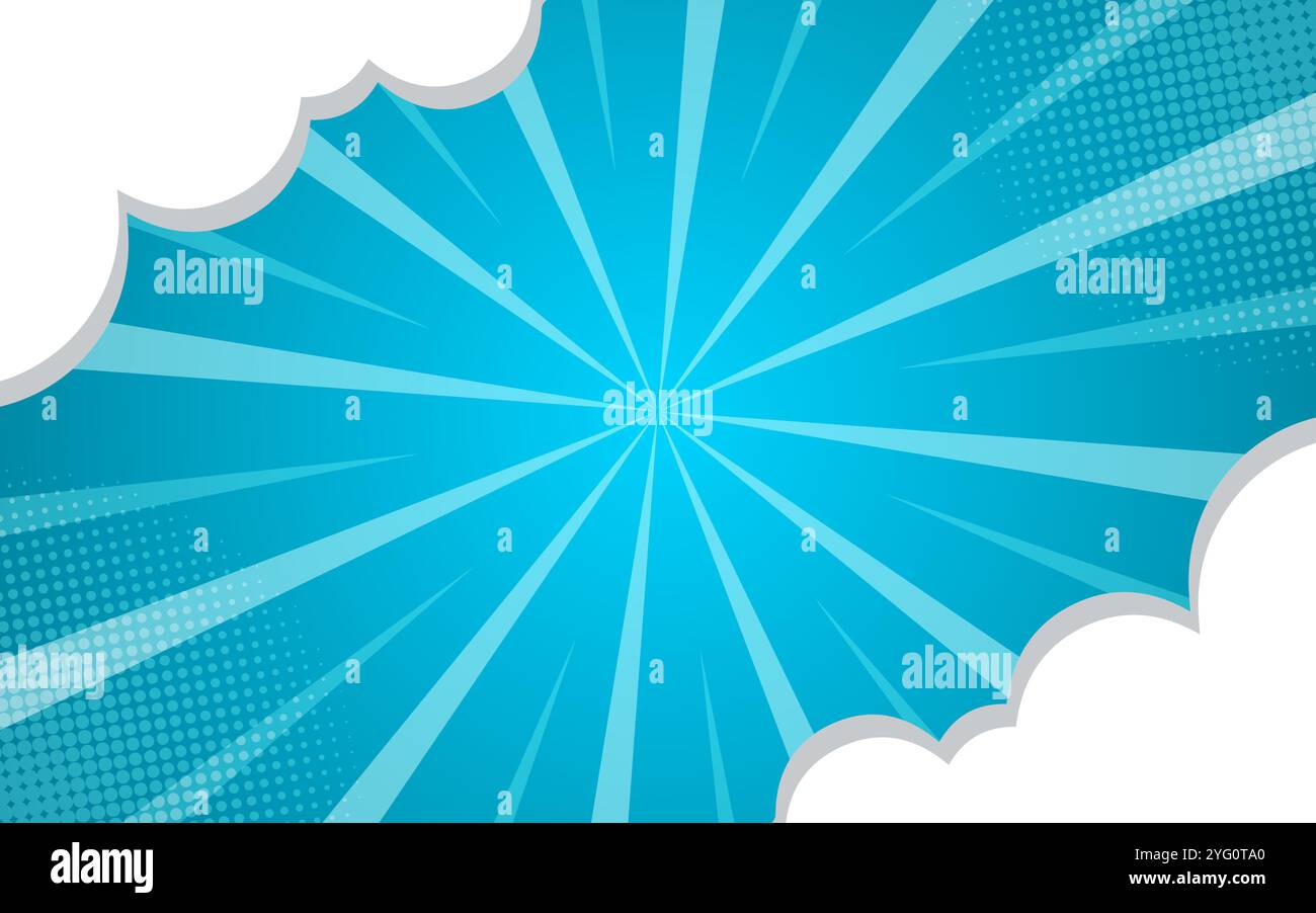 Halftone pop art background. Comic explosion pattern. Cartoon banner ...