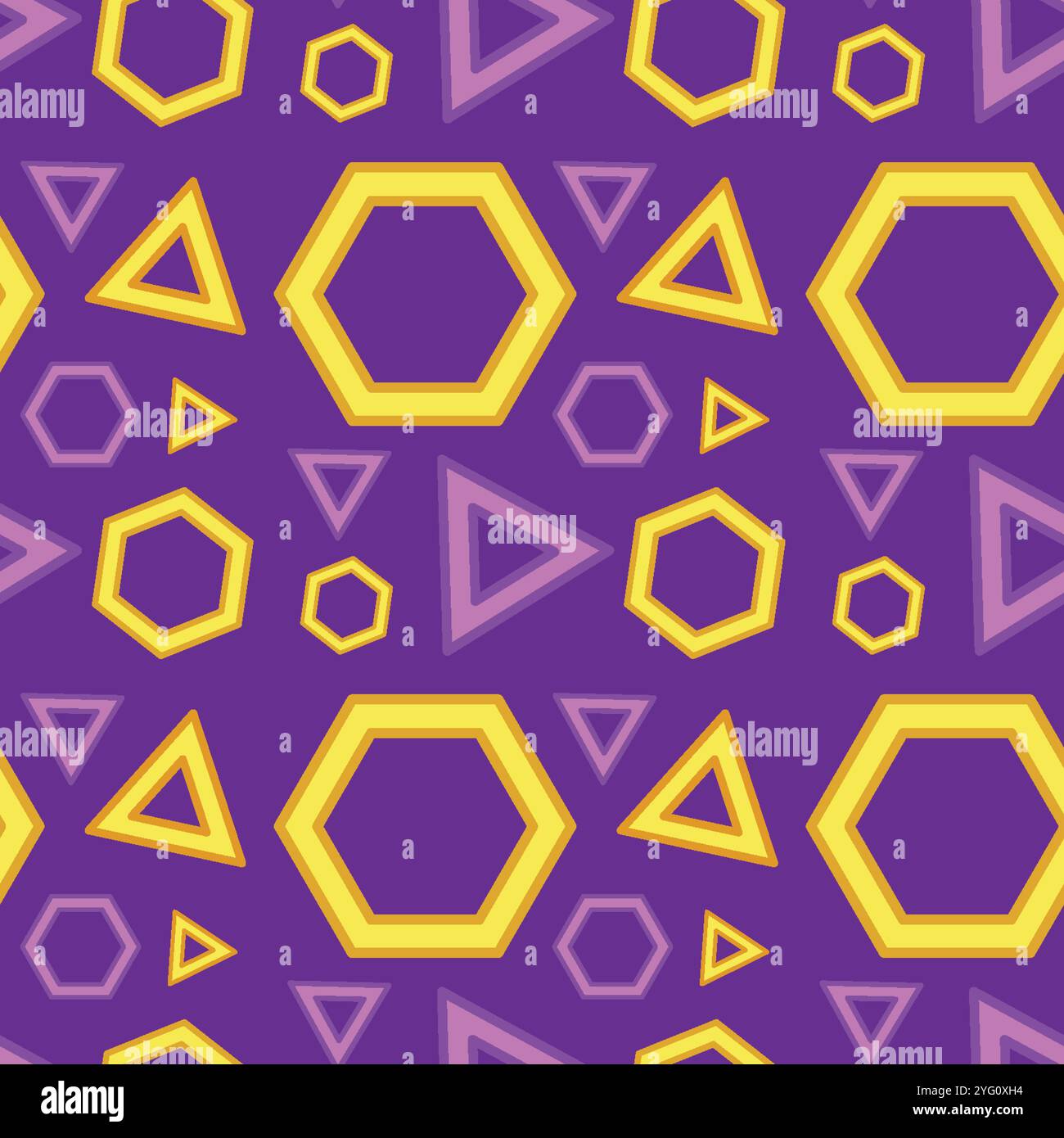 Colorful hexagons and triangles on purple background Stock Vector Image ...
