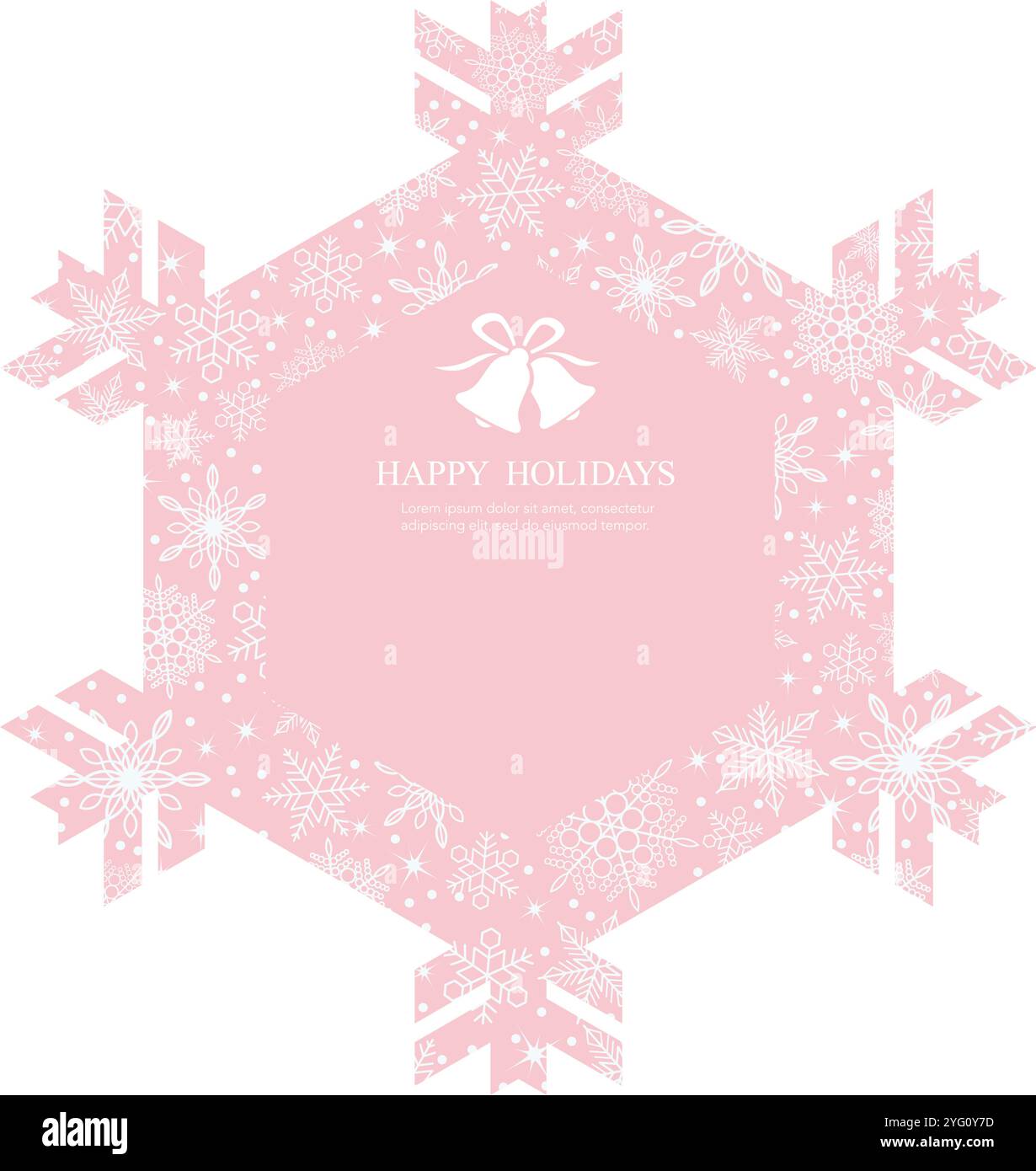 Christmas Vector Snowflake Shape Frame Illustration With Snowflake Patterns And Text Space Isolated On A White Background. Stock Vector