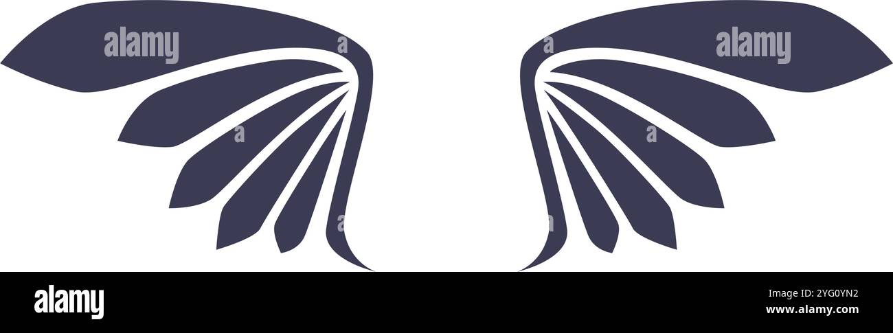 Simple Vector Wings Design isolated Stock Vector Image & Art - Alamy