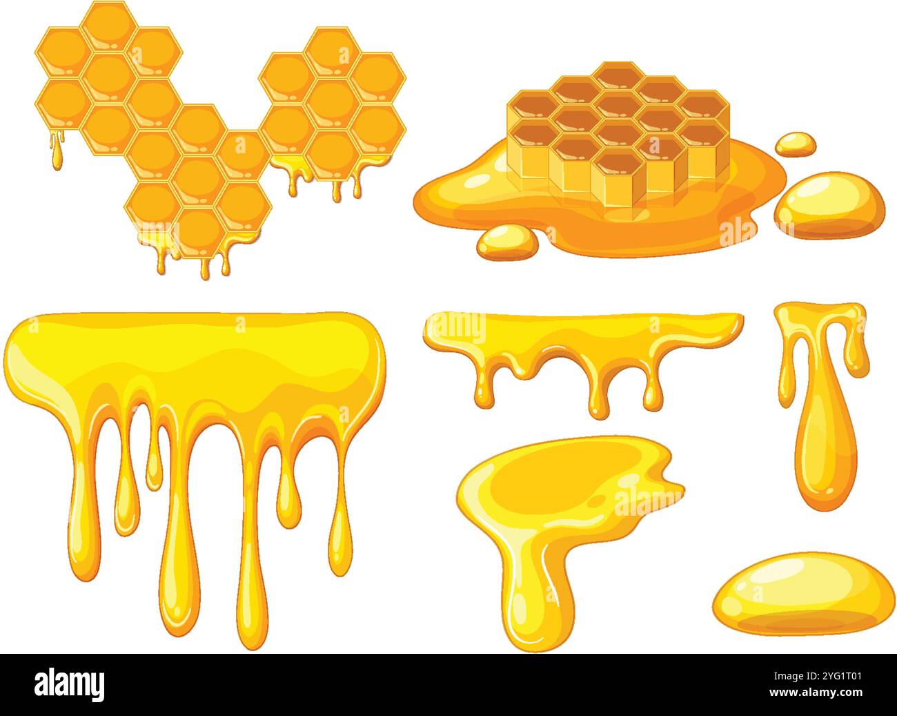 Vector art of honeycombs and dripping honey Stock Vector Image & Art ...