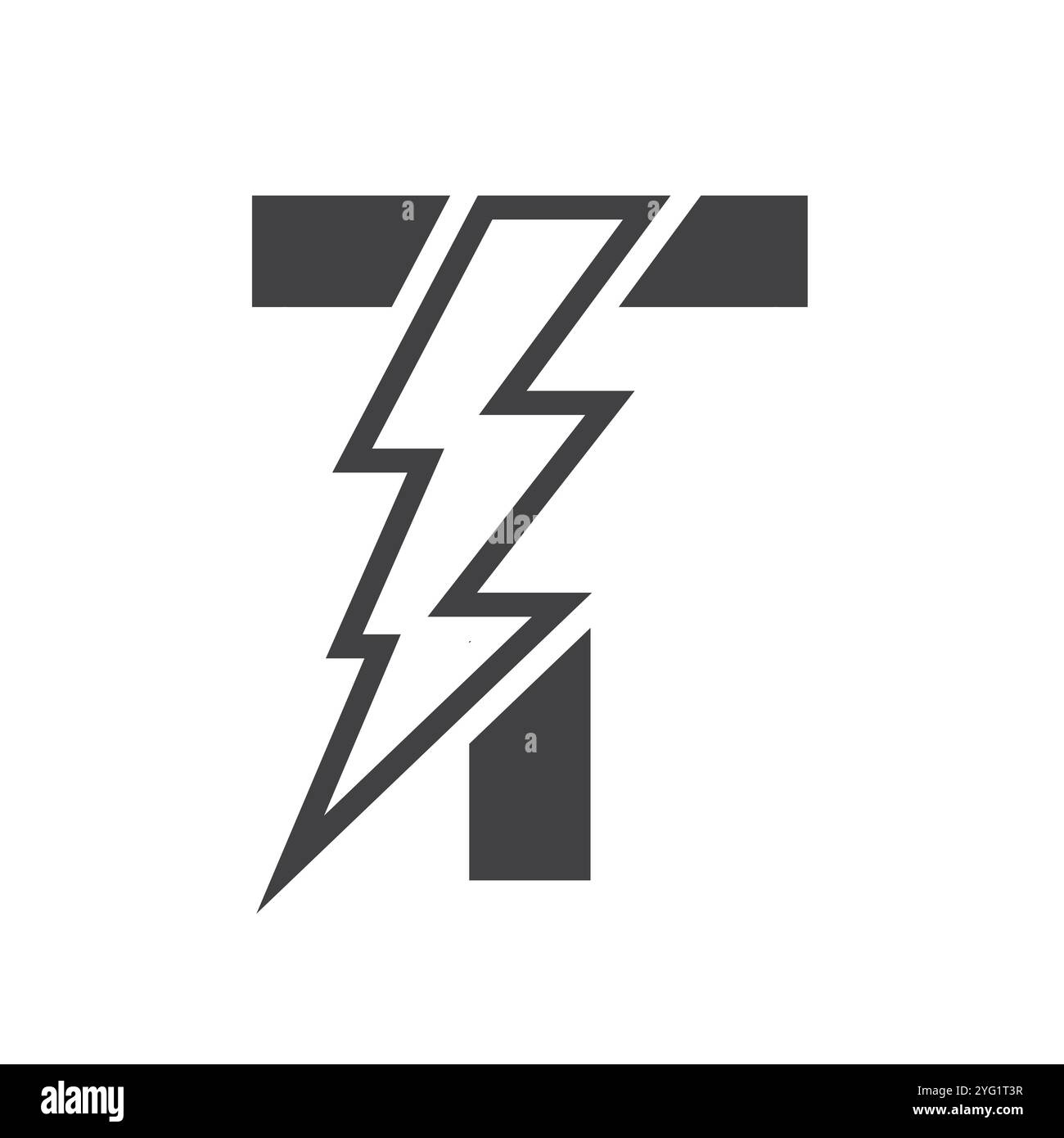 Letter T For Electric Logo Combination With Lightning Thunder Bolt Icon ...