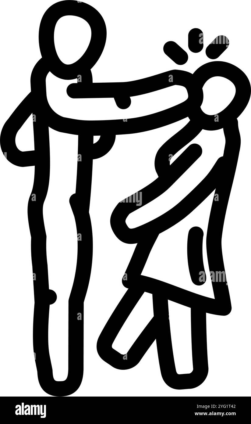 domestic violence crime line icon vector illustration Stock Vector ...