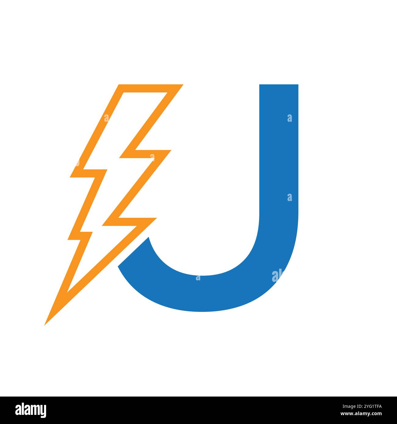 Letter U For Electric Logo Combination With Lightning Thunder Bolt Icon ...