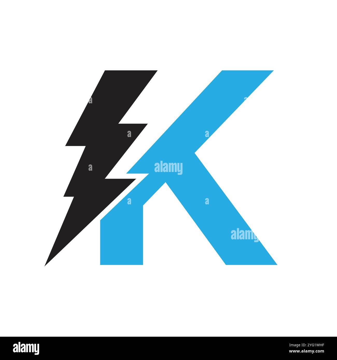 Letter K For Electric Logo Combination With Lightning Thunder Bolt Icon ...