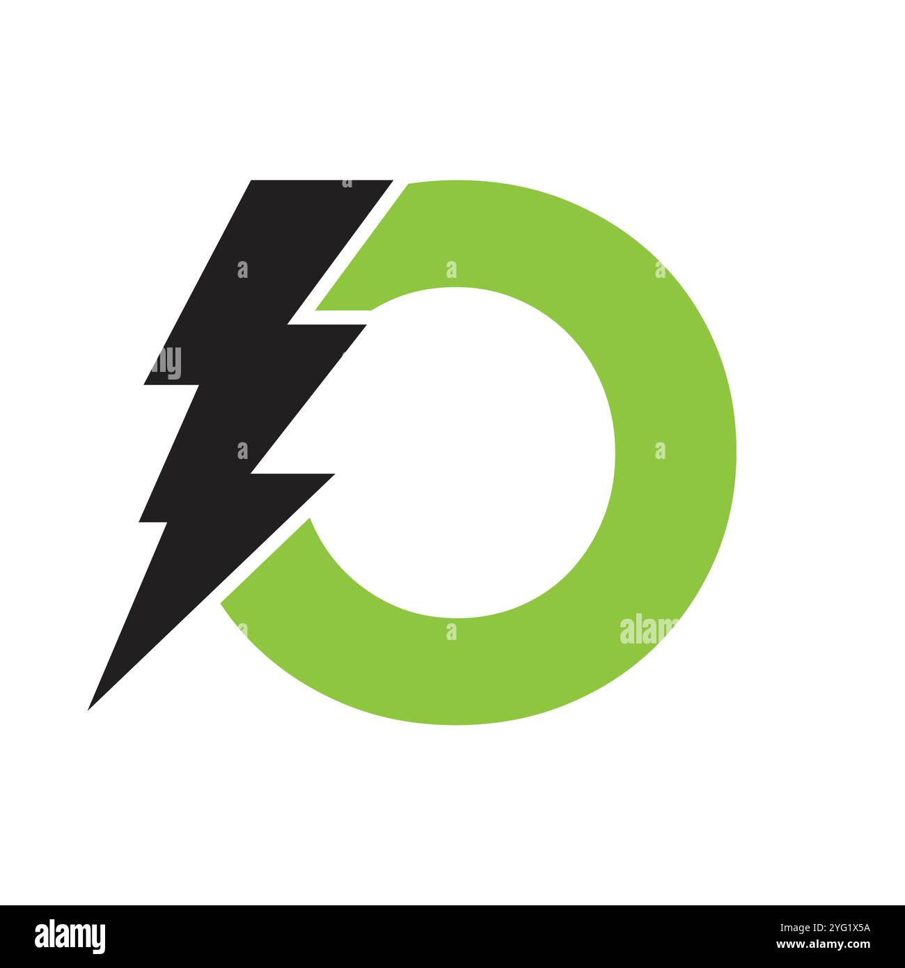 Letter O For Electric Logo Combination With Lightning Thunder Bolt Icon ...