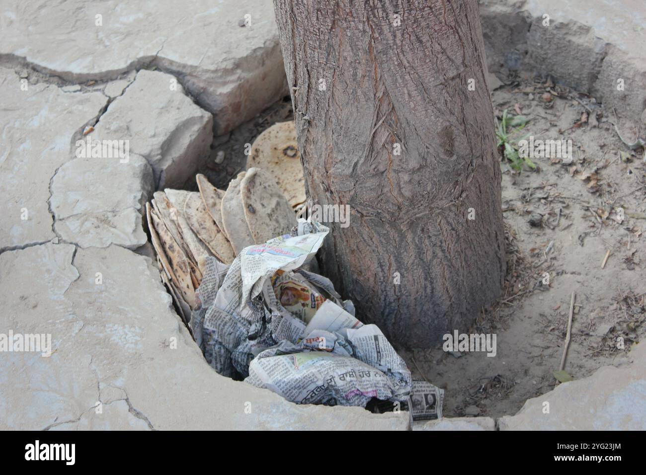 Food Walk Rotti Food wastage - Rotti waste Stock Photo - Alamy