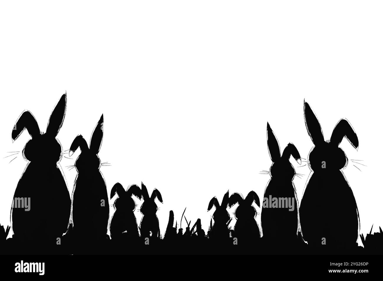 Rabbits silhouette set. Bunny symbols. Hare silhouette. Farm animal ...