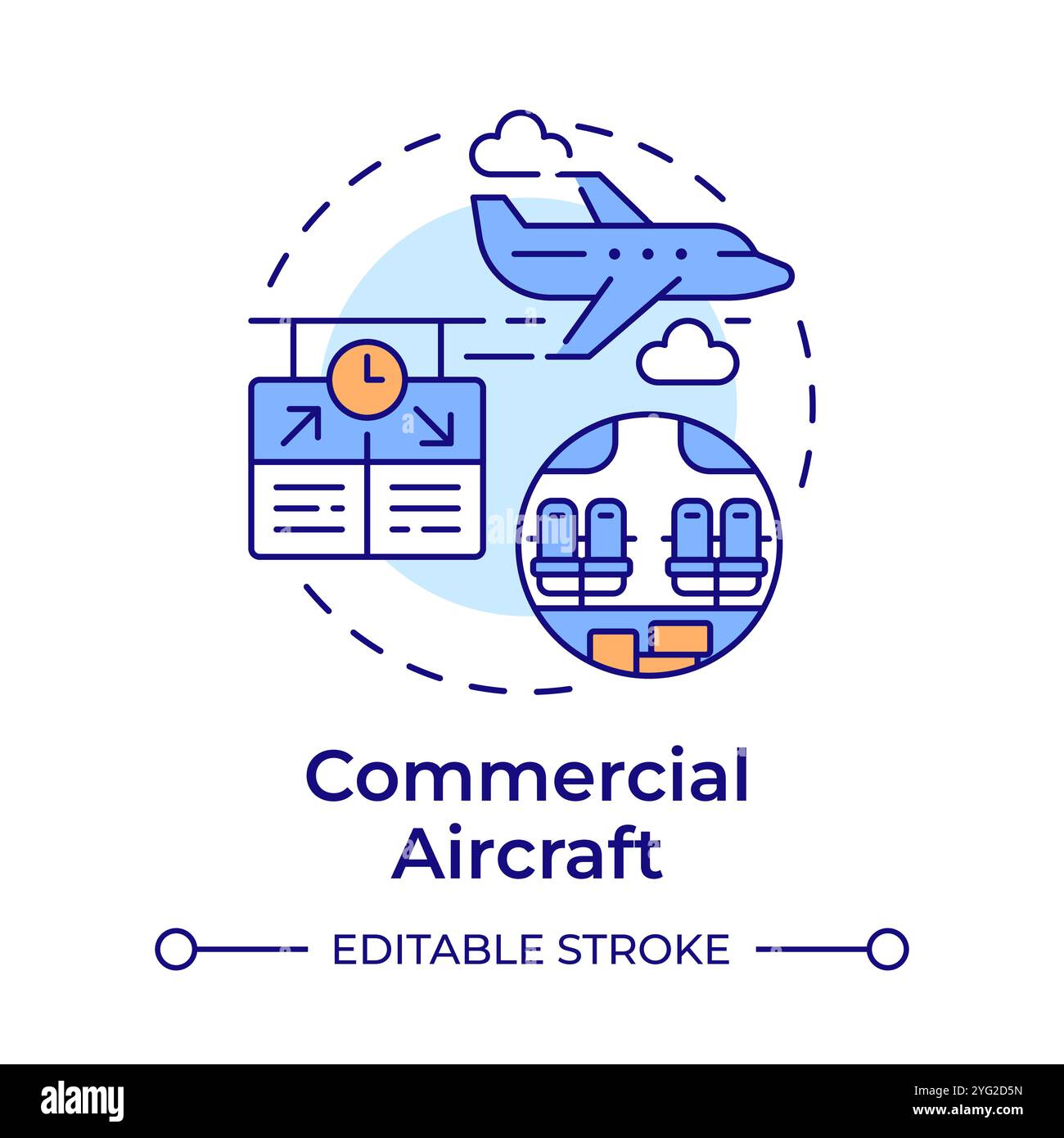 Commercial aircraft multi color concept icon Stock Vector Image & Art ...