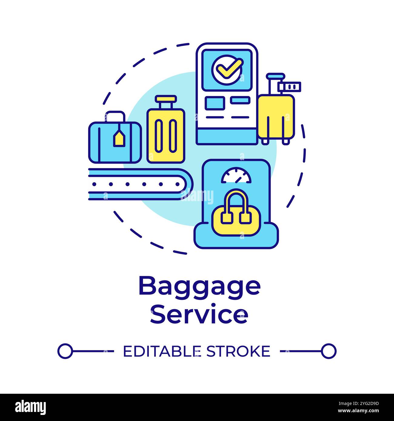 Baggage service multi color concept icon Stock Vector Image & Art - Alamy