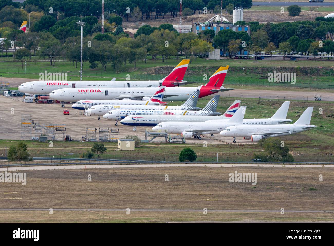 Airliners in Muñoza de Barajas Stock Photo
