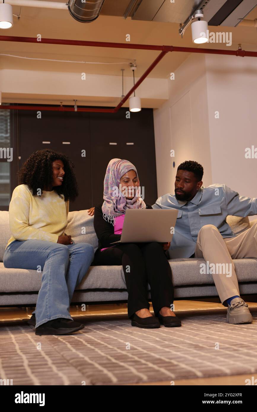 Coworkers having meeting in modern office Stock Photo