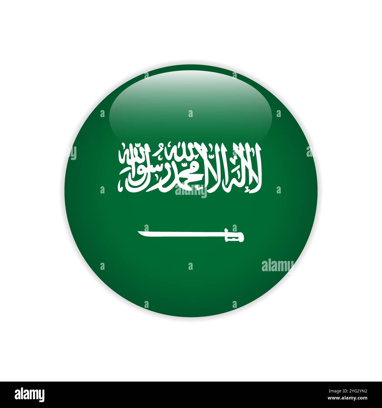 Saudi Arabia flag on button Stock Vector