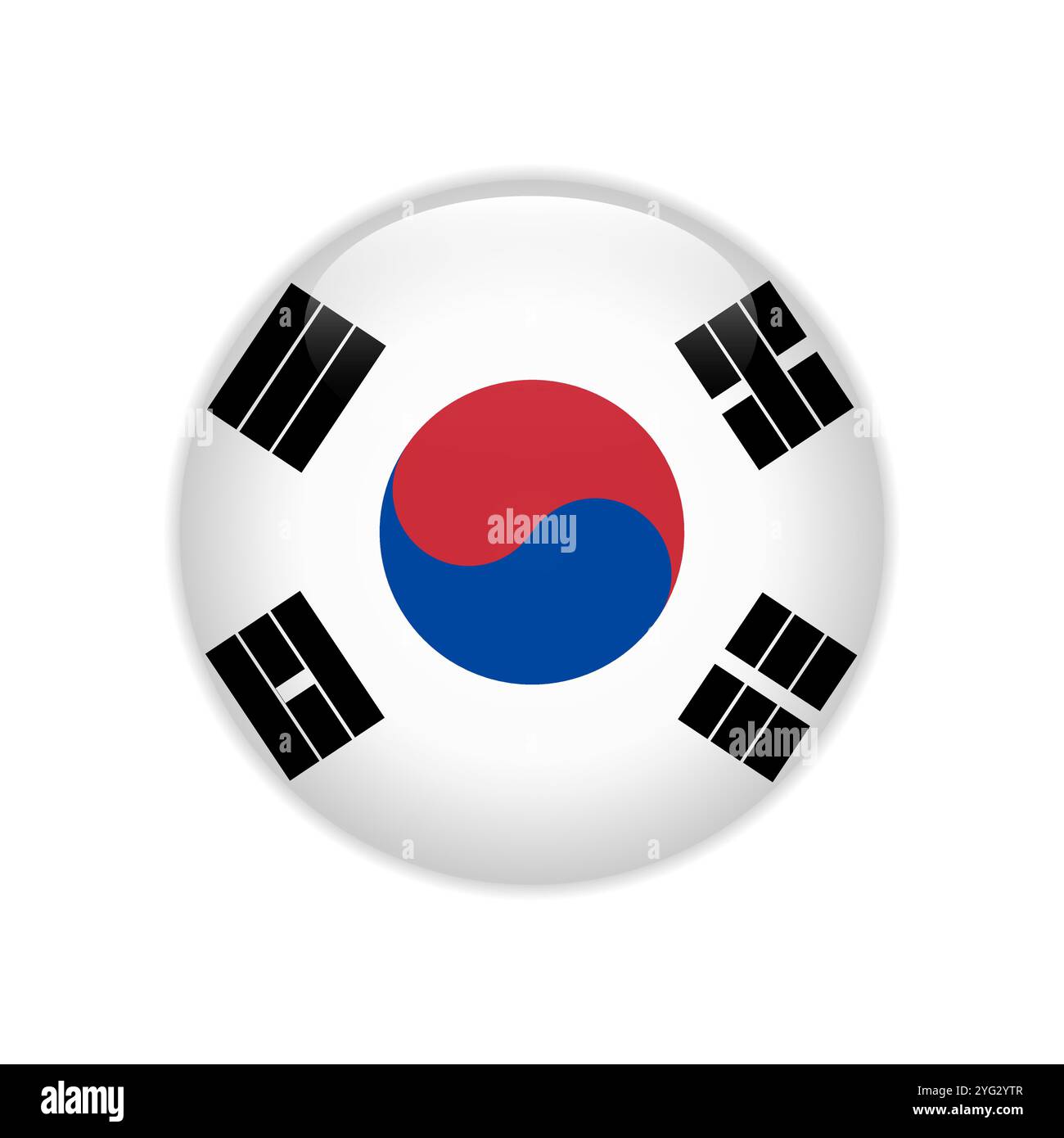 South Korea flag on button Stock Vector Image & Art - Alamy