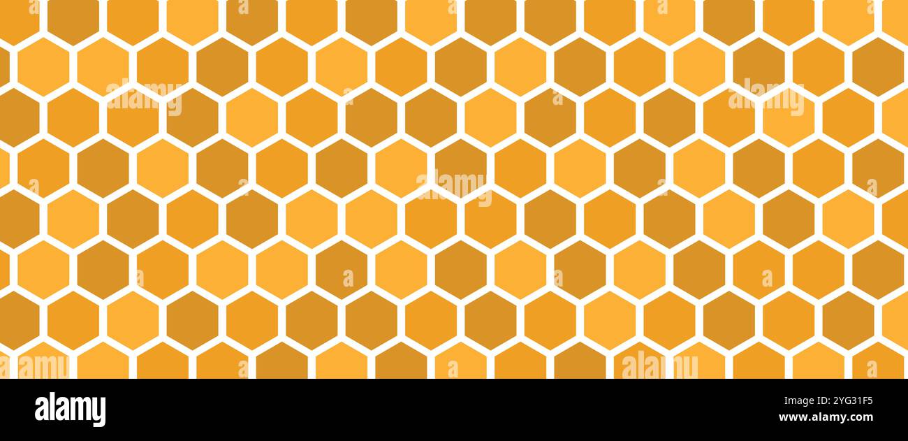 Abstract yellow geometric background with bright hex shapes Stock Vector