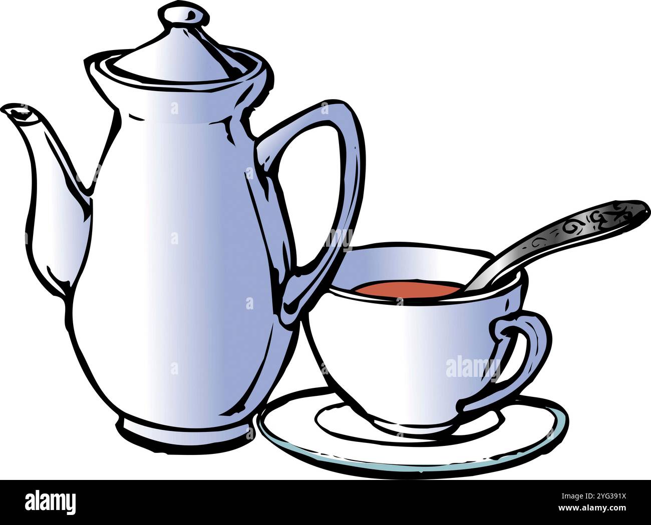 Red tea set Stock Photo - Alamy