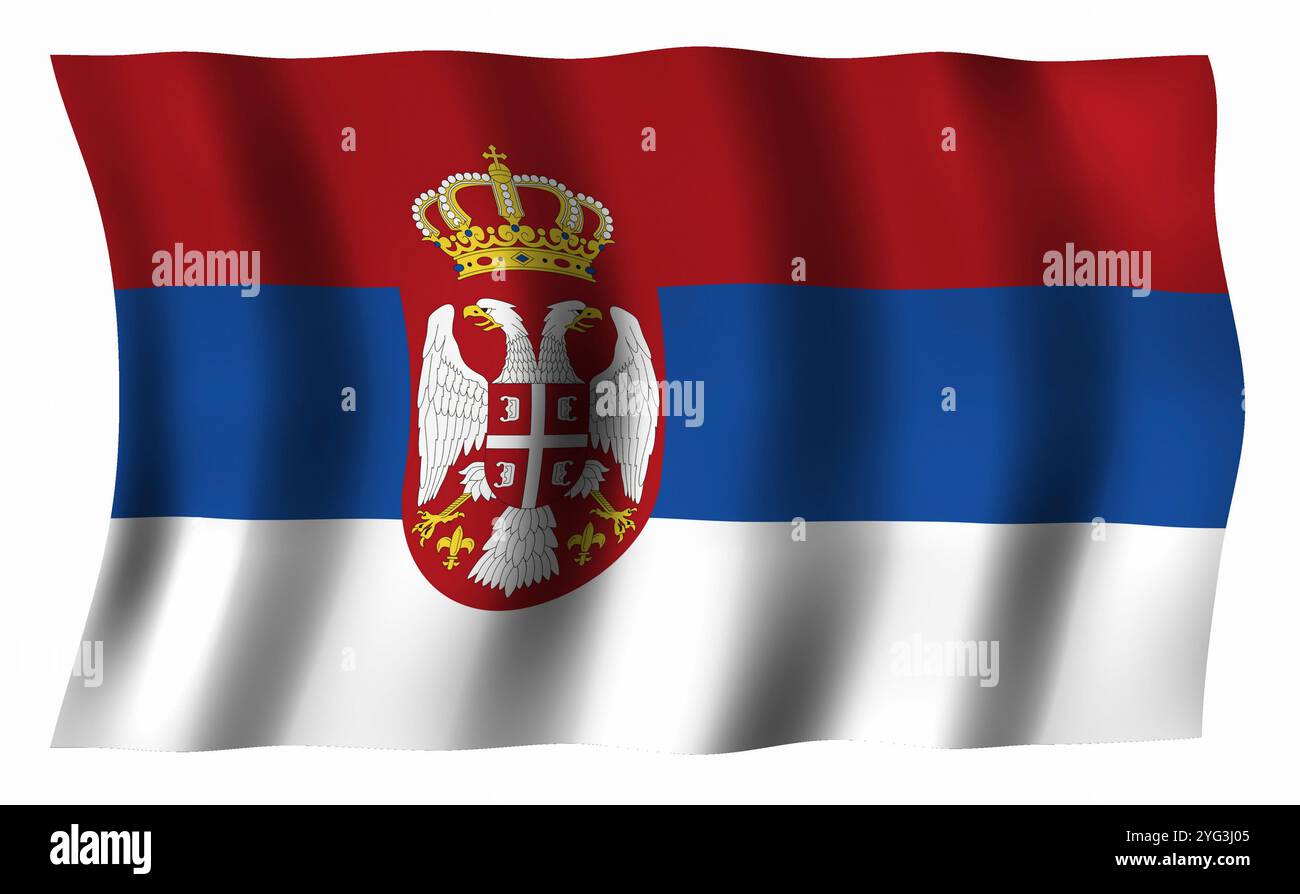 Flag of the Republic of Serbia Stock Photo - Alamy