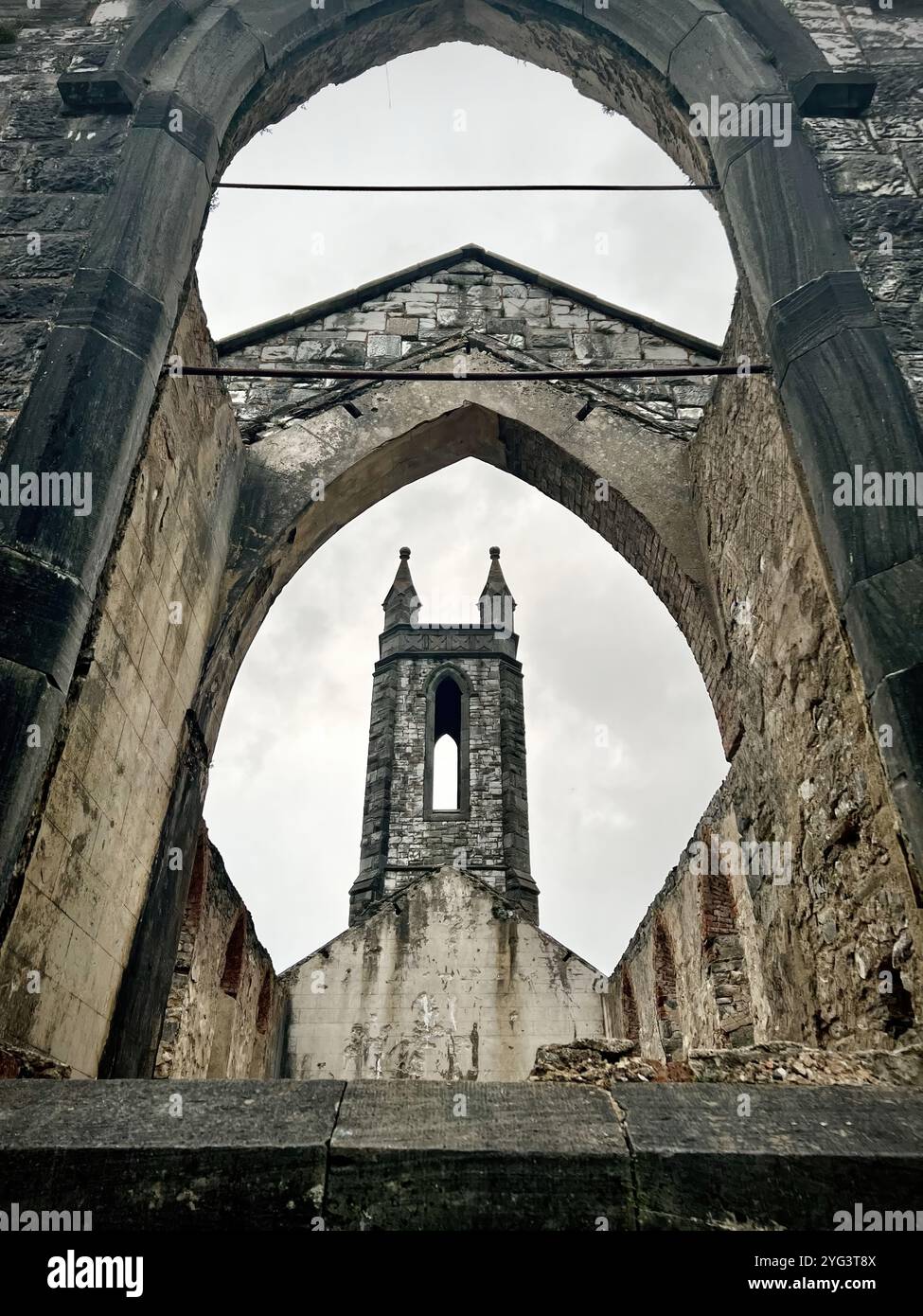 Old Church of Dunlewey, County Donegal, Ireland / Dunlewy, ruin - Smartphone Captured Stock Image