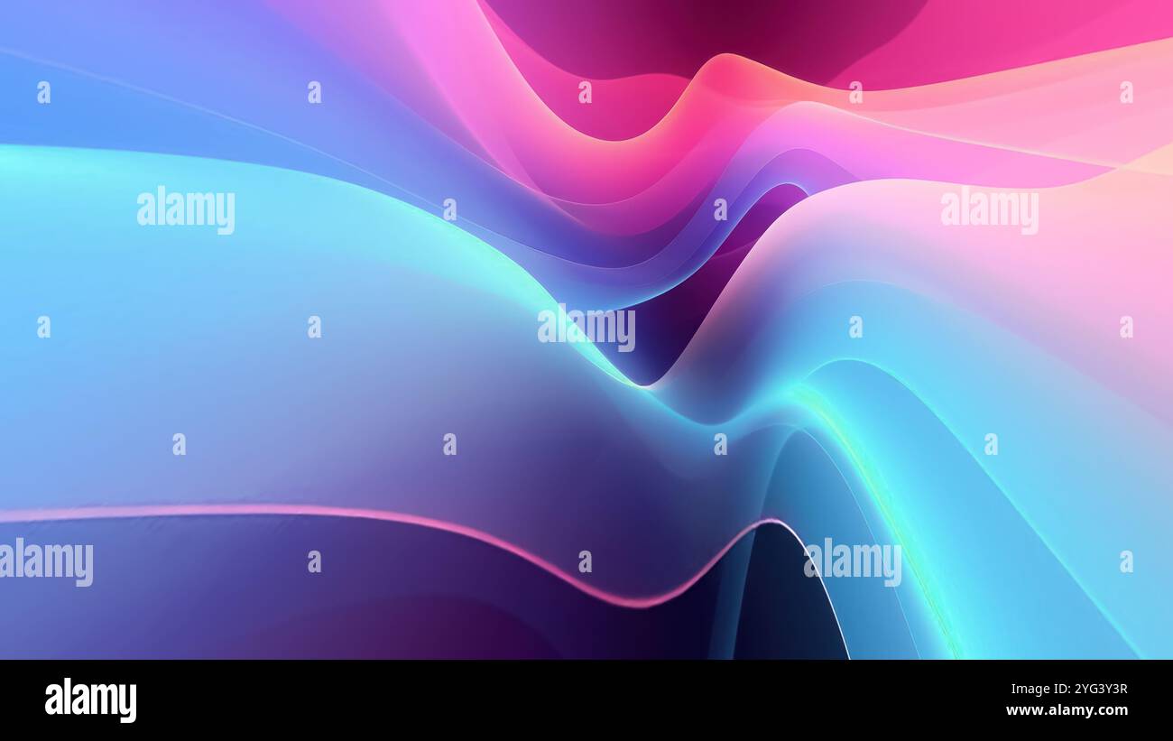 Illustration of an abstract background with neon pink purple blue wavy ...