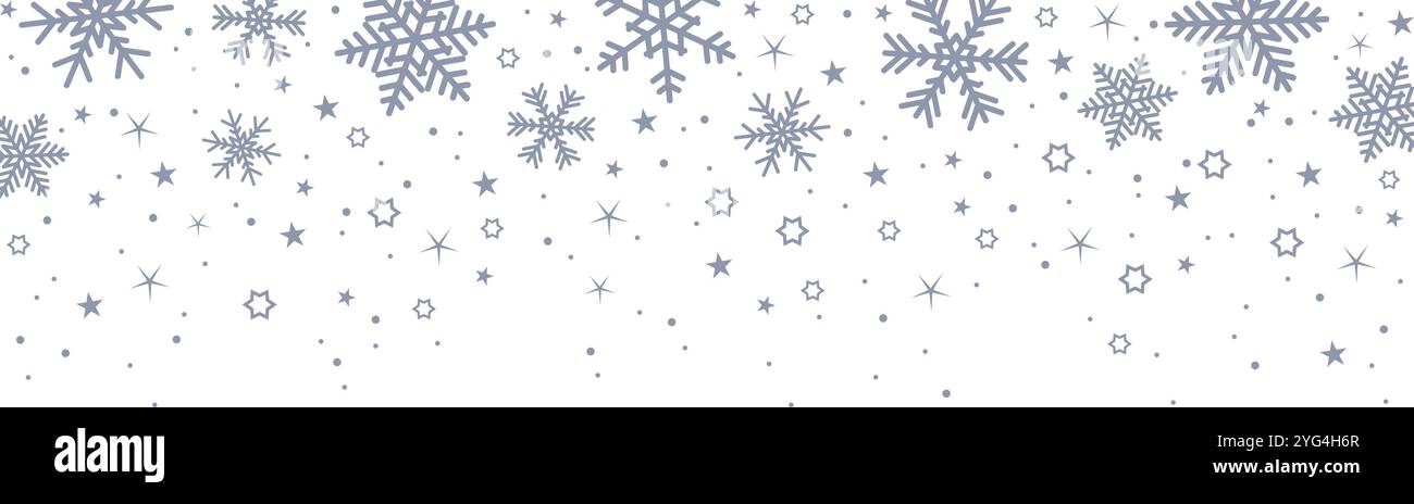 banner christmas card with snowflake border vector illustration Stock ...
