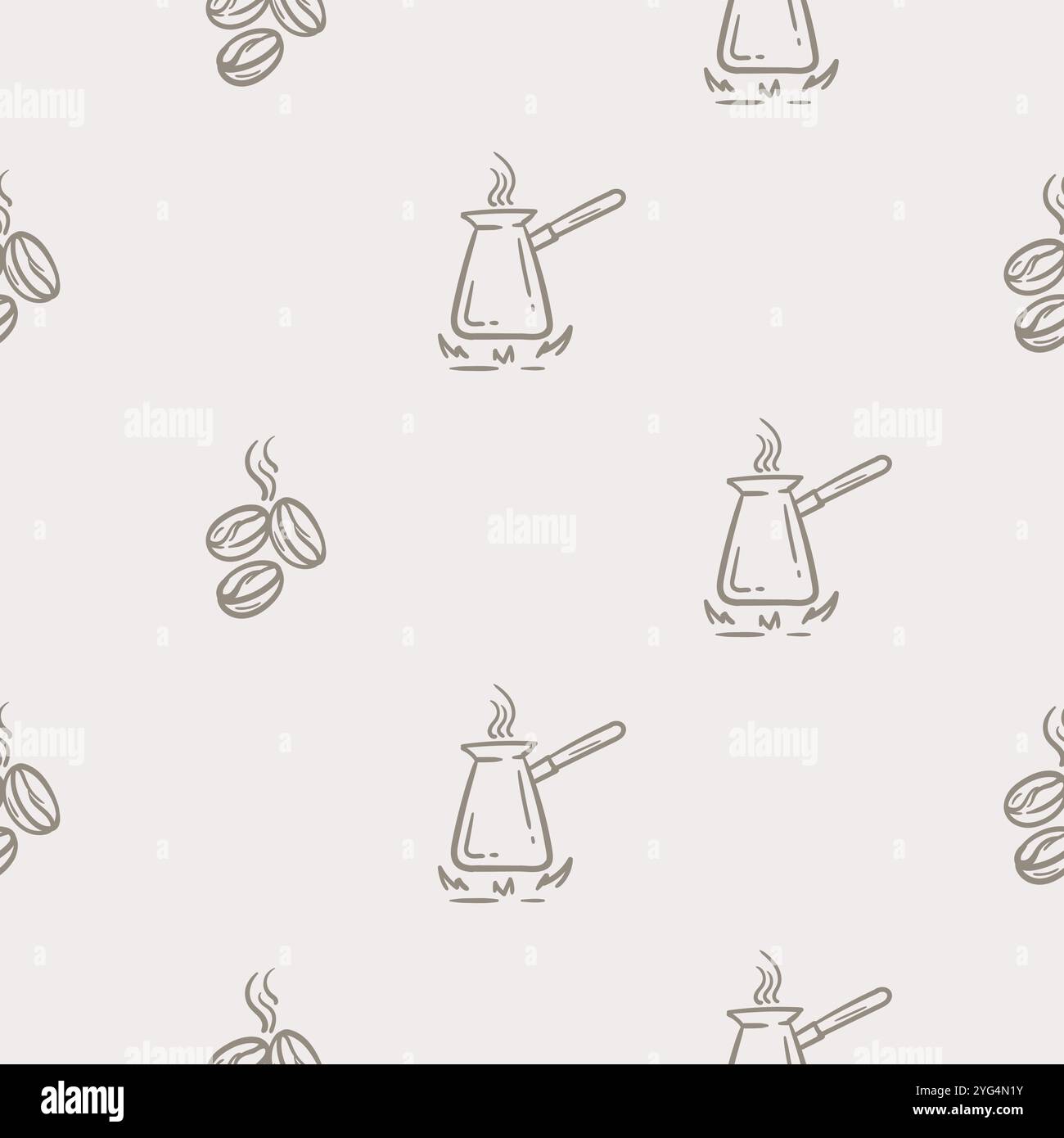 Simple black and white seamless pattern with coffee beans and coffee ...