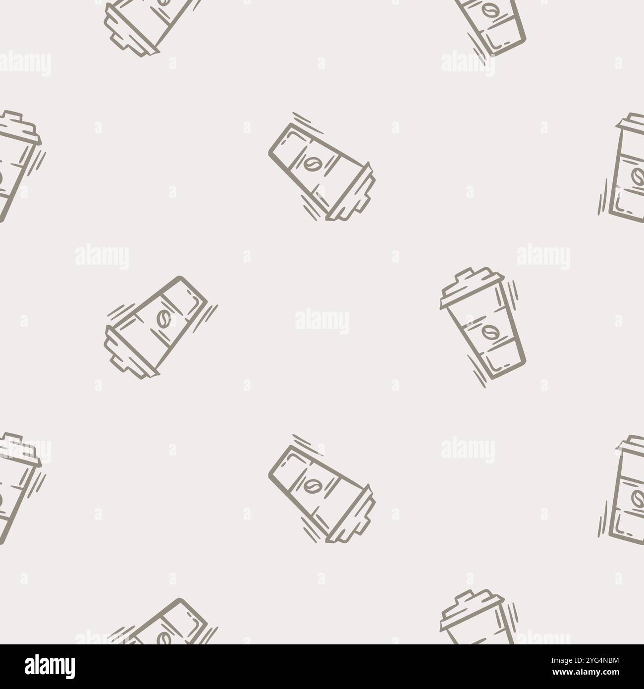 Simple black and white seamless pattern with paper coffee cup. Design ...