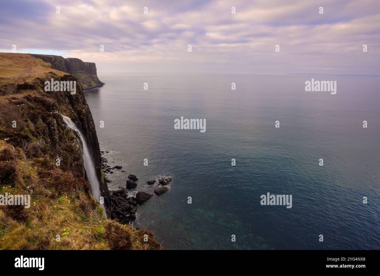 Kilt rock waterfalls on the isle of skye Stock Photo - Alamy