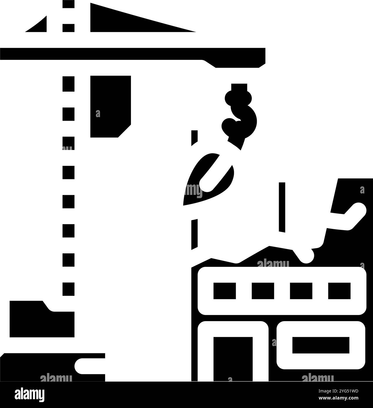sustainable construction green building glyph icon vector illustration ...