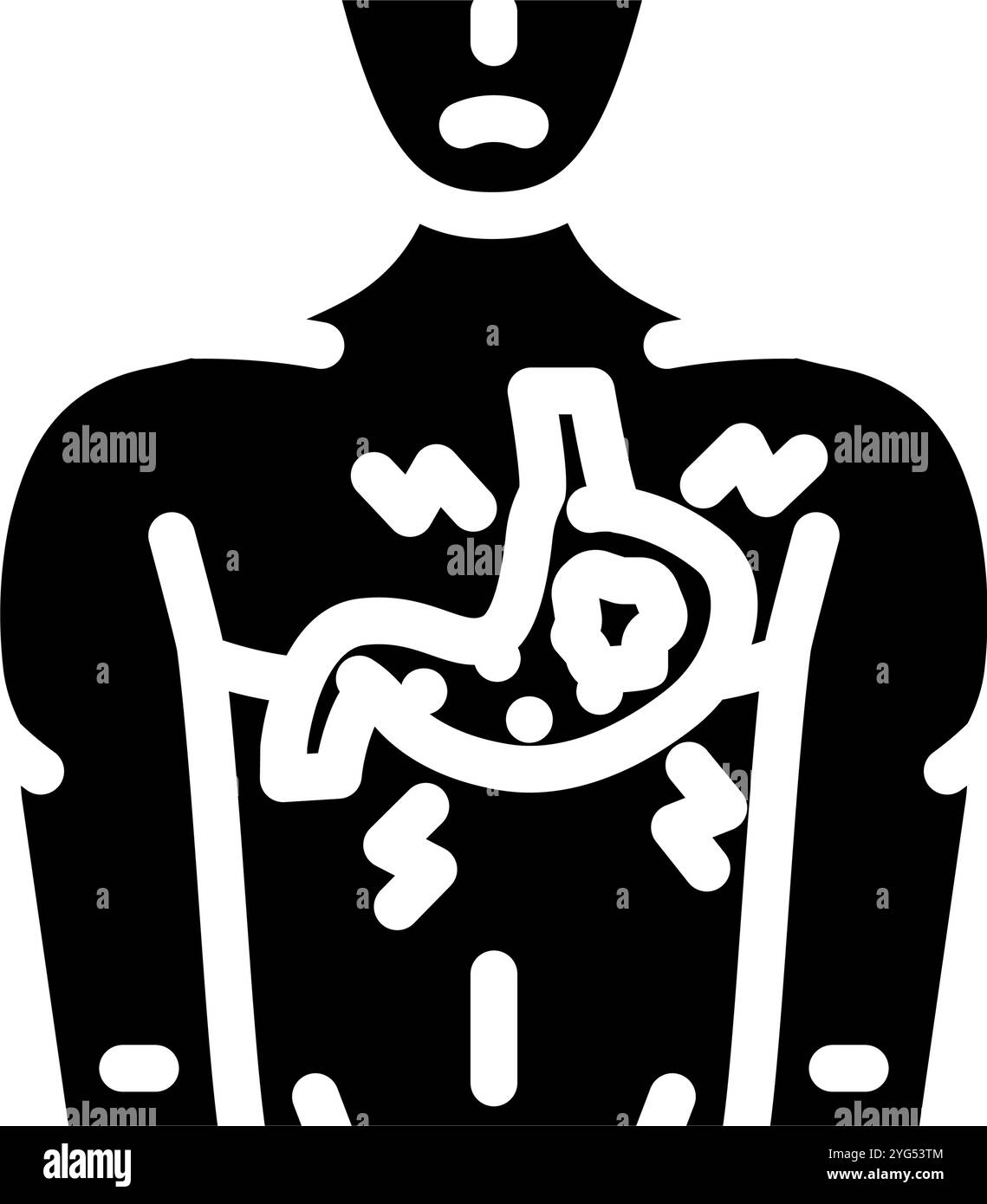 ulcers man disease glyph icon vector illustration Stock Vector Image ...