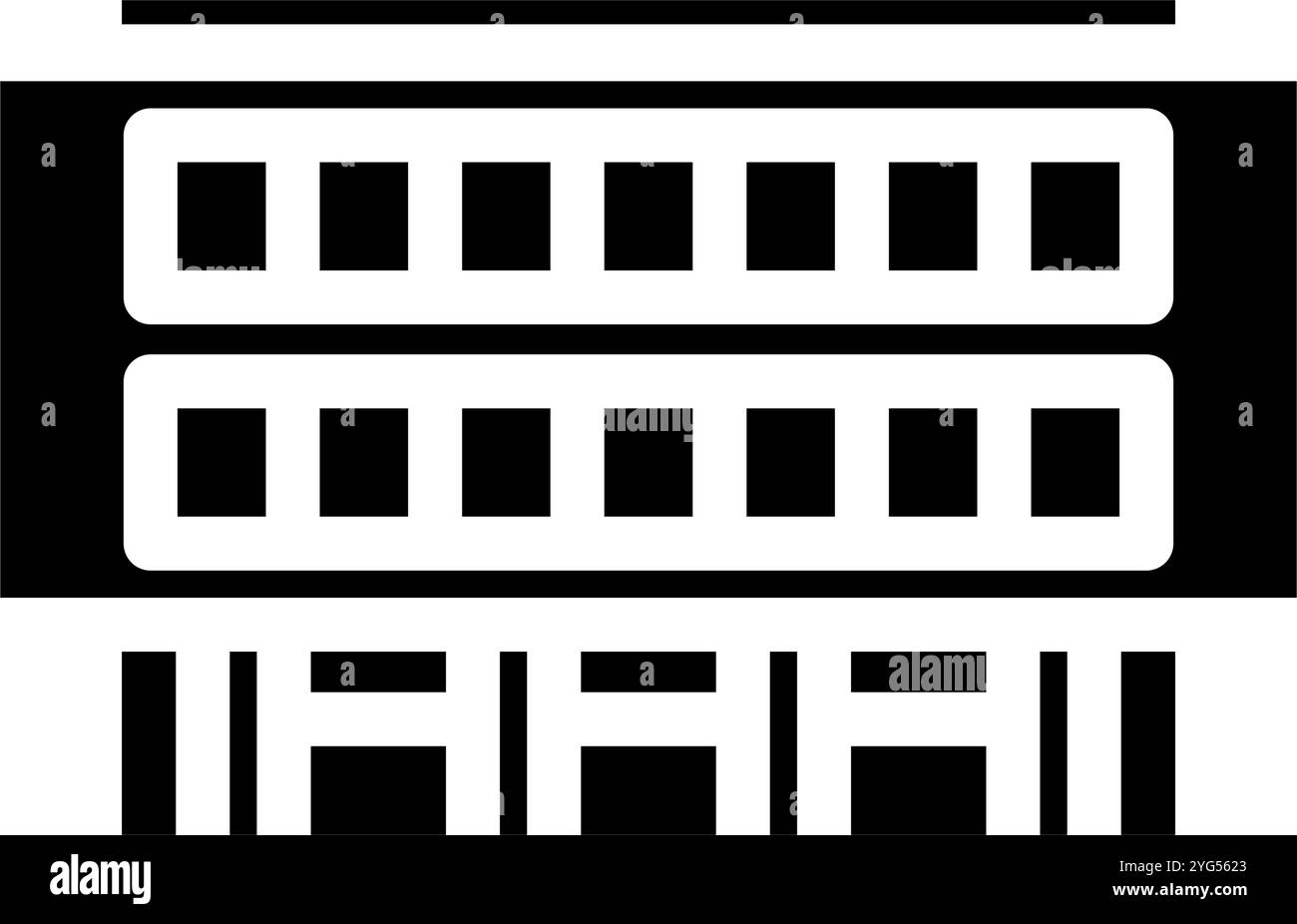 high school building glyph icon vector illustration Stock Vector Image ...