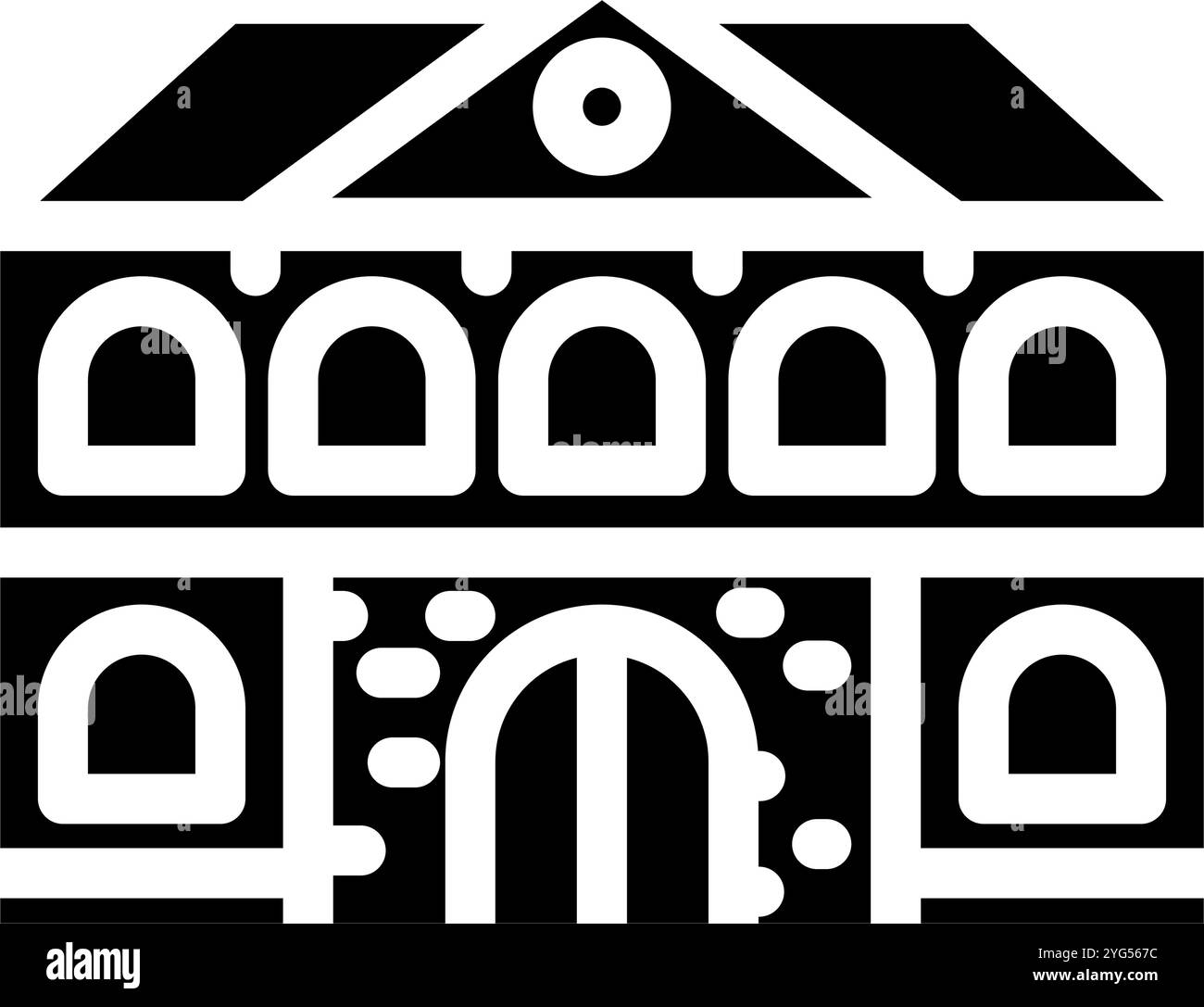 brick school building glyph icon vector illustration Stock Vector Image ...