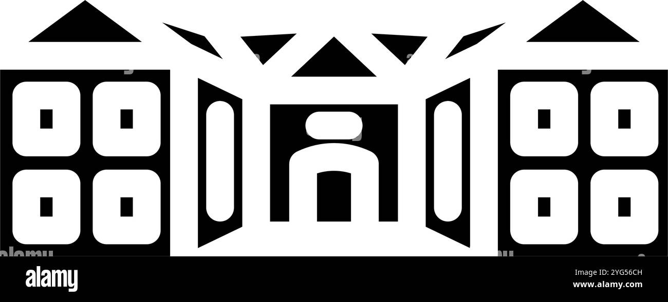 outside school building glyph icon vector illustration Stock Vector ...