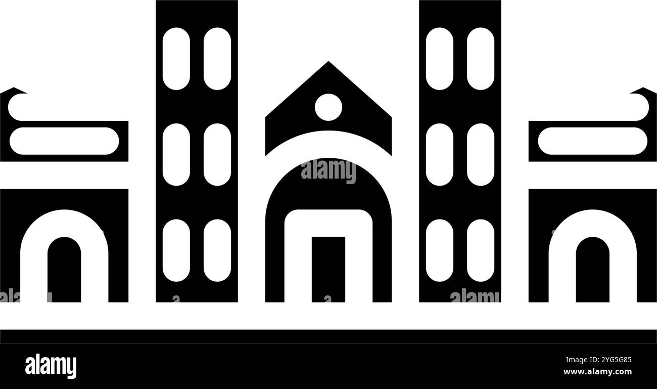house school building glyph icon vector illustration Stock Vector Image ...
