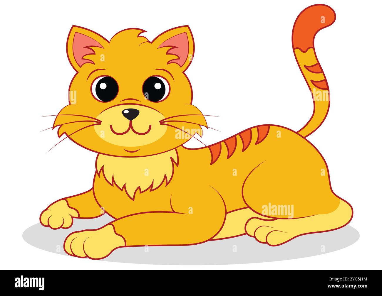 Cartoon Cat Vector Flat Design Isolated on White Background Stock Vector